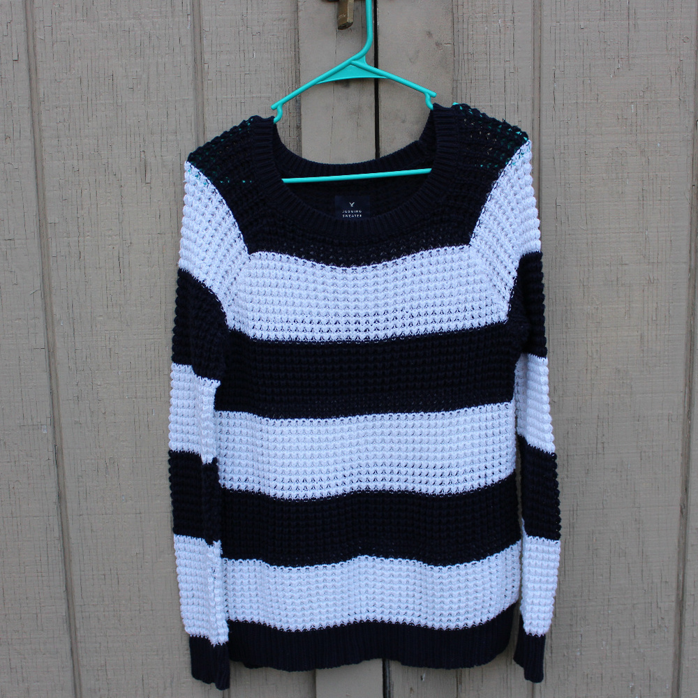 Oversized American Eagle Jegging Stripped Sweater